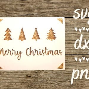 Merry Christmas SVG Karte. Digitale Datei kompatibel mit Cricut- und Silhouettenmaschinen