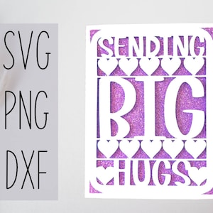 Hug svg card. Digital file compatible with cricut and silhouette machines