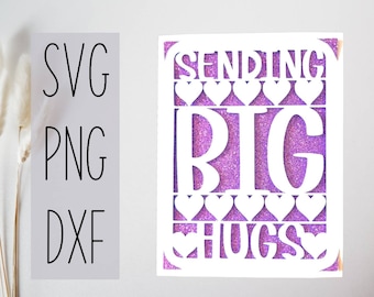 Hug svg card. Digital file compatible with cricut and silhouette machines