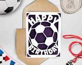Soccer Football svg birthday card. Digital file compatible with cricut and silhouette machines
