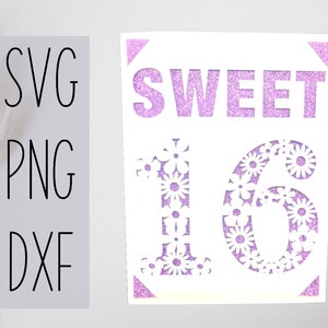 Joy Ready - 4,25 x 5. 5 Zoll süße 16 Karte. Digitale Datei kompatibel mit Cricut- und Silhouettenmaschinen