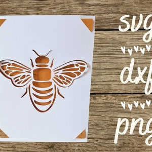 Carte Bee svg. Fichier numérique compatible avec les machines cricut et silhouette