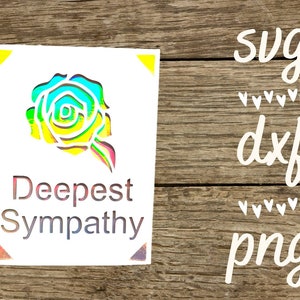 Deepest sympathy svg card. Digital file compatible with cricut and silhouette machines