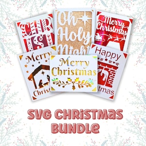 Svg Christmas card bundle. Digital file compatible with cricut and silhouette cutting machines
