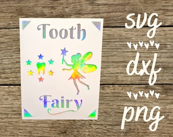 Listo para la alegría - 4.25 x 5. Hada de los dientes de 5 pulgadas. Archivo digital compatible con máquinas cricut y silhouette