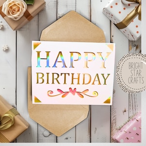 Birthday svg card. Digital file compatible with cricut and silhouette machines