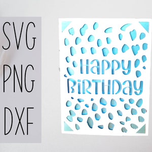 Happy birthday svg card  - dash. Digital file compatible with cricut and silhouette cutting machines