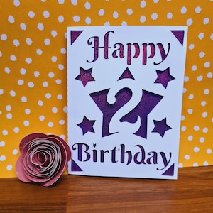 Freude bereit - 4.25 x 5. 5 Zoll Karte alles Gute zum Geburtstag Alter 2. Digitale Datei kompatibel mit Cricut- und Silhouettenmaschinen