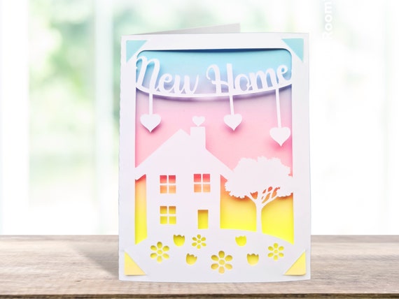 New home svg card. Housewarming card. Digital file compatible with cricut and silhouette cutting machines