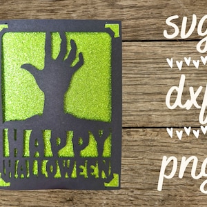 Zombie halloween svg card . Digital file compatible with cricut and silhouette machines