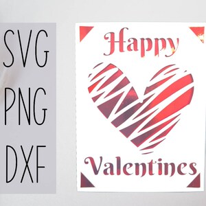 Cartão SVG de Dia dos Namorados. Arquivo digital compatível com máquinas cricut e silhueta