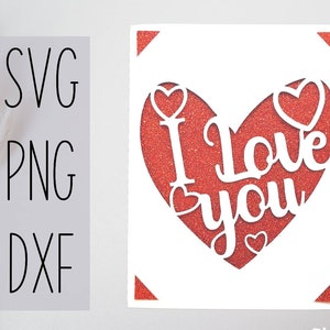 I love you svg card . Valentines card. Digital file compatible with cricut and silhouette machines
