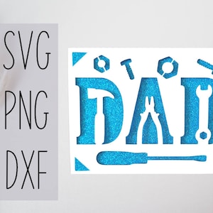 Svg Dad Karte - Tools. Digitale Datei kompatibel mit Cricut- und Silhouette-Maschinen