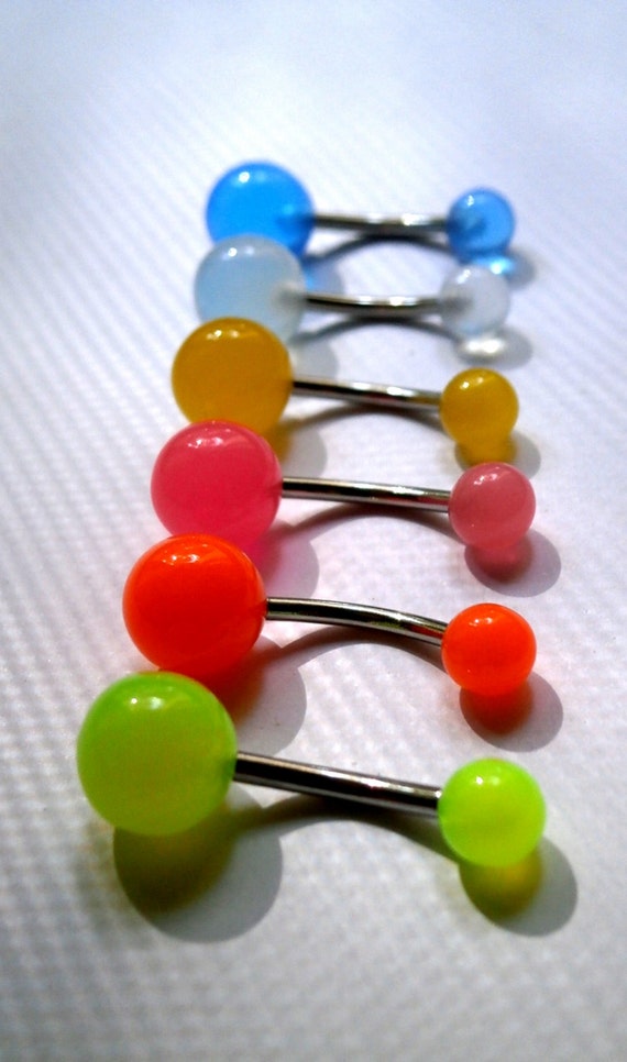 Belly Button Ring Uv reactive Navel Belly Ring Industrial Etsy