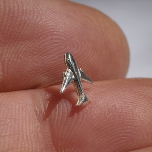 Flygplansnäsa i sterlingsilver, minimalistisk unisexpiercing