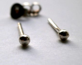 Fine Silver Dot Earrings, Tiny Dot Earrings, Stud Earrings, Ball Dot Earrings, Minimal Earrings, Tiny Stud, Tiny Earrings, Everyday jewelry