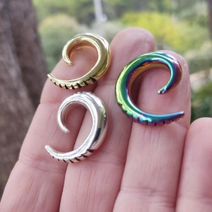 Gewicht uitgerekt oor 12 g/2 mm tot 4 g/5 mm, tribal oorhanger spiraal, dikke oorbel, uniseks boho-oorgewicht, traditionele oorhanger