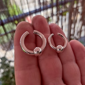 Thick Silver Fake Nose Ring, Non-Piercing Septum Hoop, Nose Accessory, Square Surface