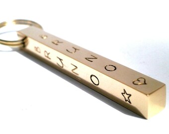 Bar Pet ID Tag, Custom Dog Bronze ID Tag, Sturdy Brass ID Tag, Personalized Name Tag, Custom Dog Collar Tag, Puppy Name Tag, Gold Dog Tag