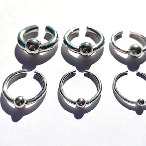 Silver Thick Nose Fake Gauge Ring, No Piercing 14 to 4gauge Unisex Septum Earring, Mens Earring, Womens Earring, Gift hor her, Gift for him image 7