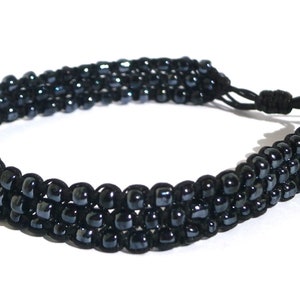 Hematite Macrame Bracelet, Unisex Minimalist Energy Bracelet