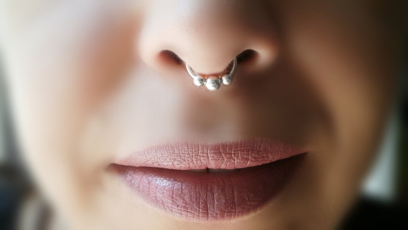 Fake Septum ring, no Piercing Ring, Clip On Nose, Ear Cuff, Sterling Silver, Cartilage ring, Helix ring, Lip Ring, Women's earring, men ring image 4