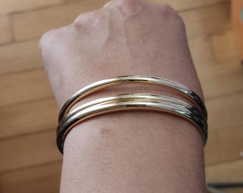 Handmade Chunky Brass Bangle, Adjustable Unisex Africa-Inspired Bracelet
