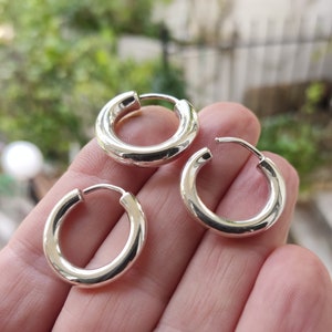Anello spesso per setto nasale in argento con filo sottile, anello fatto a mano in filo sottile per piercing al naso, orecchini da uomo e da donna, regalo per lei e per lui
