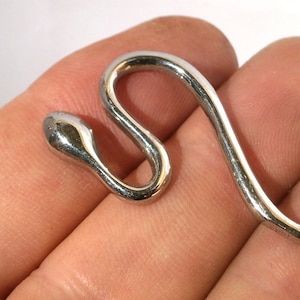 Snake 12 to 10 Gauge Ear Hanger, Stunning ear weight, Long Earring, Sterling Silver and Bronze, Taper Stretched, Thick Tunnel Pincher Gift