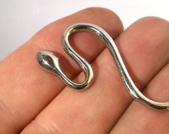 Cintre d’oreille Snake de calibre 12 à 10, poids d’oreille époustouflant, boucle d’oreille longue, argent sterling et bronze, étiré conique, cadeau pincher tunnel épais