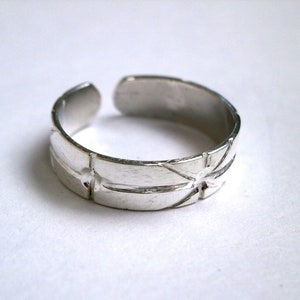 Sterling Silver Ring, Toe, Knuckle, Wide Ring, Adjustable Ring, Foot Jewelry, Finger Tip, Handcrafted, Hammered, Handmade, Body Jewelry