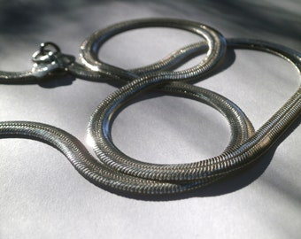 Collar y pulsera de serpiente de plata de ley 925, espiga ovalada, cadena unisex de serpiente, cadena de mujer, cadena de hombre, regalo para ella, regalo para él