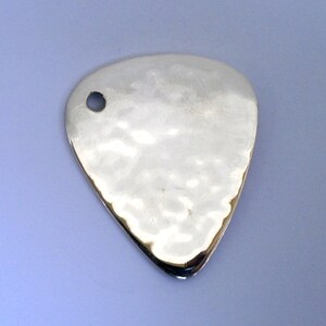 Silver Guitar Pick Engraved, Music personalized pendant, hammered musician gift, Unisex pendant gift for him and her, Guitar player gift image 10