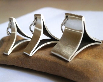 Silver Nekclace Triangle Pendant Unisex Geometric