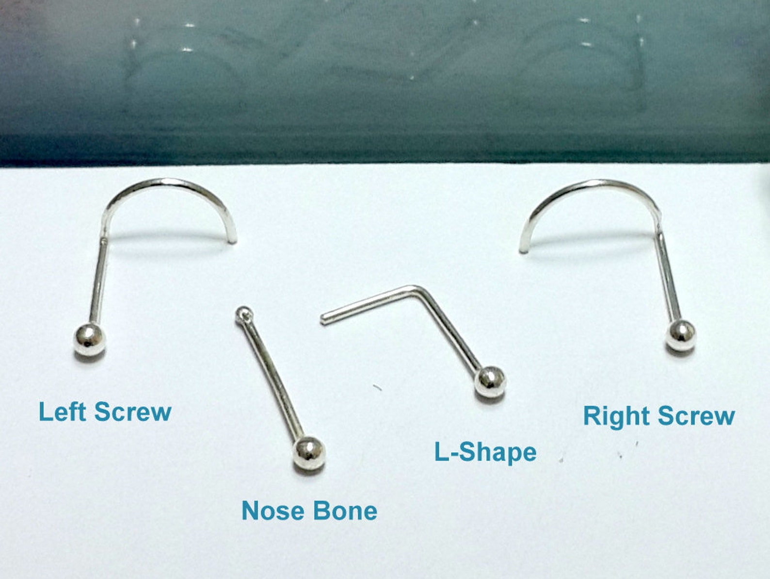 Silver Nose Stud Minimalist Nose Ring L Shaped Bone Stud Etsy