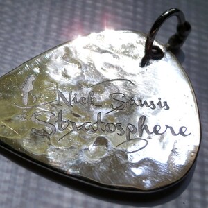 Silver Guitar Pick Engraved, Music personalized pendant, hammered musician gift, Unisex pendant gift for him and her, Guitar player gift image 9