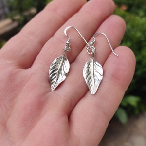 Sterling Silver Feather Earrings – Boho Dangle Ethnic Jewelry Leaf Earrings, Womens Boho Leaf Earrings, Tribal Earrings, Gift for her