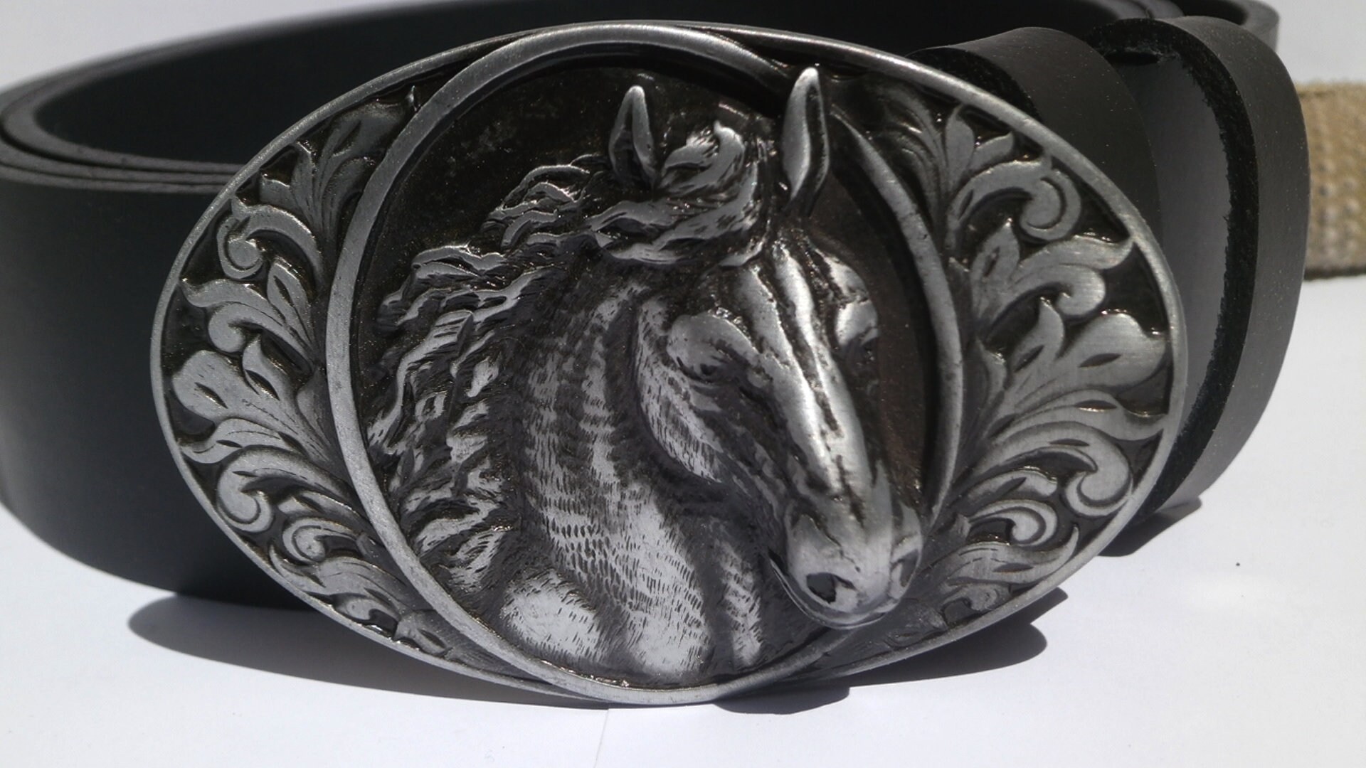 Leather Belt Horse Buckle Quality Genuine Leather 3D Buckle Etsy