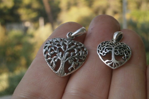 Ciondolo Albero Della Vita A Cuore In Argento Sterling 925 - Gioiello Con Design Intrecciato, Punzone .925, Regalo Significativo, Catena Esclusa