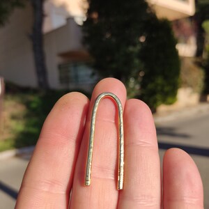 Bronze Gauge Hoop Earring, Hammered Tribal Ear Hanger