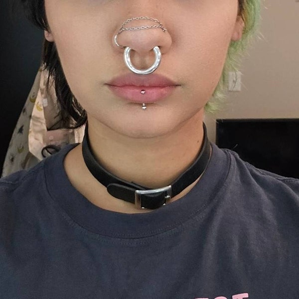 Thick Silver Hammered Septum earring, Thin Gauge Wire 18 to 14 gauge, Convert to Thick Ring, Mens and Womens Earring, Gift hor her and him