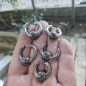 Piercing para tabique nasal grueso, calibre 1.2, se puede convertir a calibre 6 o 4. Aro para cartílago, piercing de acero inoxidable con cierre de clic, para hombre y mujer.