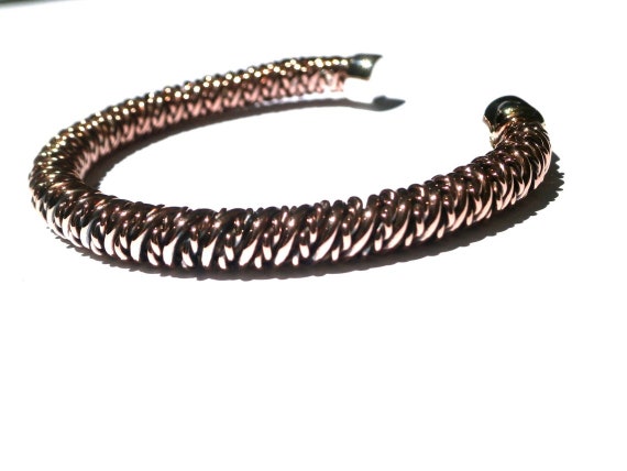 Heavy Viking Style Bracelet, Woven Bangle Copper or Silver Heavy Viking Style Bracelet, Woven Bangle Copper or Silver