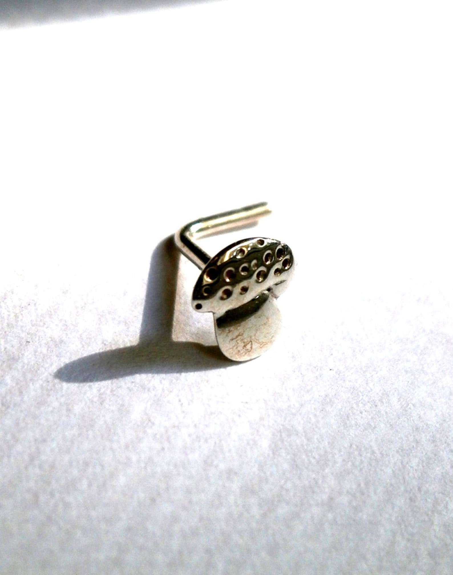 Silver Nose Stud Minimalist Nose Ring L Shaped Bone Stud Etsy