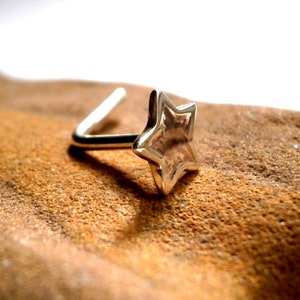 Tiny Sterling Silver Star Nose Stud: Minimalist Piercing