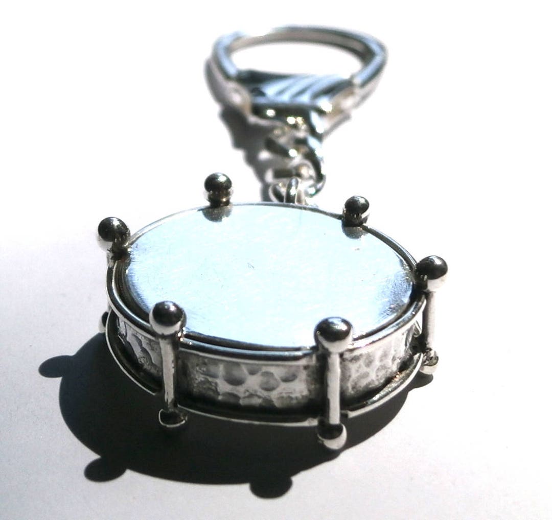 Custom Silver Drum Keychain Snare Keyring Bass Drum Keychain Etsy