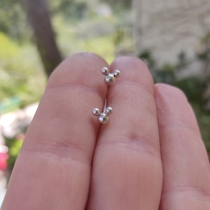 Silver Nose Stud, Mickey Mouse Tiny Earring, Women Gift, Women&#39;s Men Stud, Unisex body piercing Minimalist earring, Tredy Gift for her - him