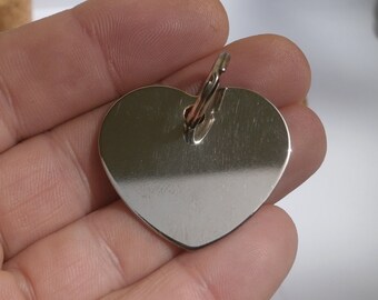 Heart Pet ID Tag, Custom Dog Tag, Heart ID Tag, Personalized Name Heart Tag, Custom Dog Collar Bone Tag, Puppy Name Tag, Bone Dog Tag