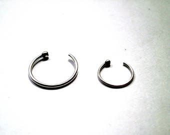 Illusion Fake Nose Earring, 2pcs set, Fake Lip Ring, Ear Cuff, Fine Silver ring, Non-pierced, Gold, Red, Black, Platinum Plaiting