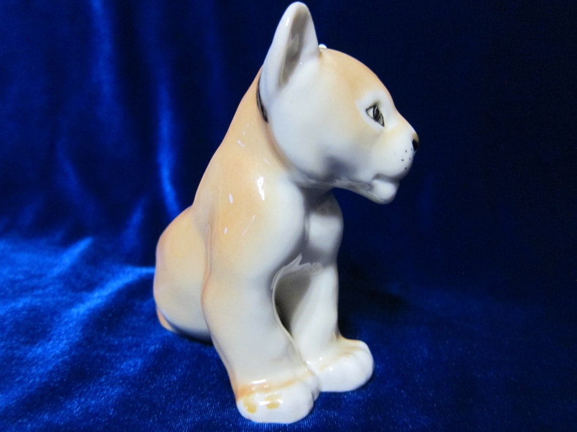 VINTAGE Porcelain Figurine Soviet Ussr Small Lion Lomonosov Etsy